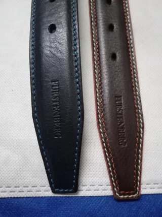 Set 2 Cinture Uomo Pelle Blu e Marrone