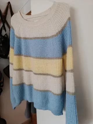 Jersey rayas suave azul y amarillo Talla Única