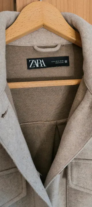 Sobrecamisa Zara Beige Mujer