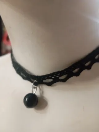 Collana gotica nera in pizzo