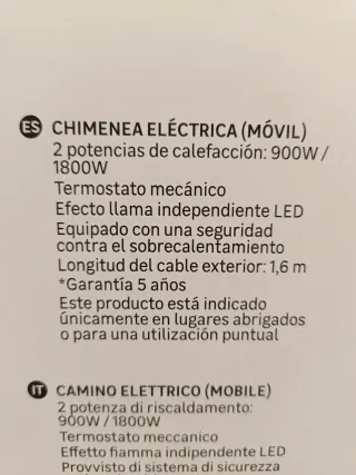 Calefactor eléctrico efecto chimenea muy chulo el