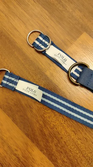 Lote Cinturones Ralph Lauren Azul/Blanco. Talla 5