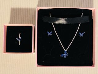 Conjunto Pandora Mariposa Azul y Plata
