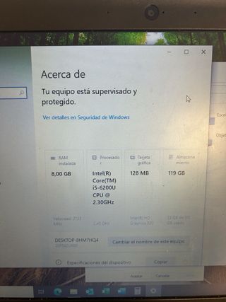 Portátil Lenovo i5 X260 Negro 119 gigas RAM 8 giga
