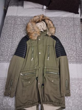 Abrigo Parka Hombre Talla M con Capucha