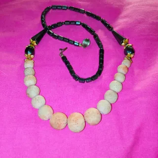 Collana vintage Corallo e Ematite