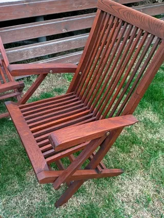 Conjunto Teca: Mesa, 5 Sillas y 2 Sillones