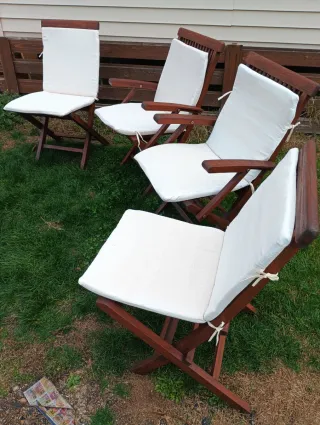 Conjunto Teca: Mesa, 5 Sillas y 2 Sillones