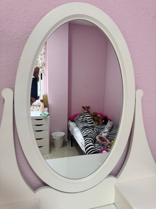 Tocador Ikea Blanco con Espejo Ovalado