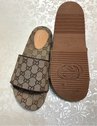 Ciabatte Gucci Beige/Marrone
