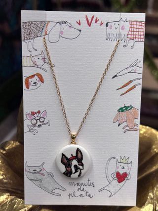 Colgante Bulldog Francés Manitas de Plata