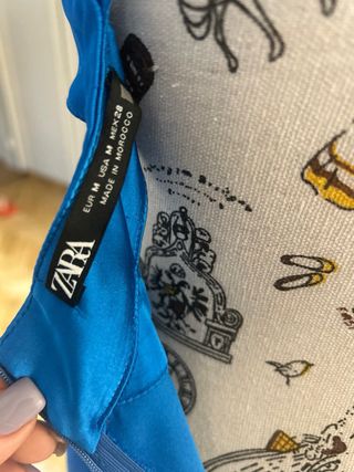 Vestido fiesta Zara azul talla M