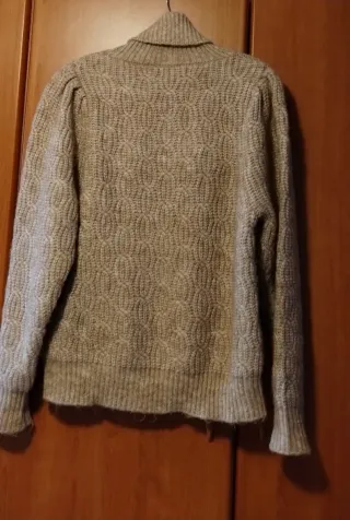 Maglione collo alto donna beige