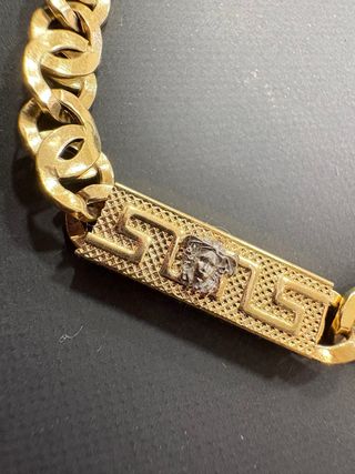 cadena medusa placas bicolor oro 18k