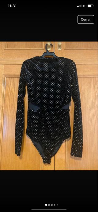 Body Zara Negro Brillos Talla s