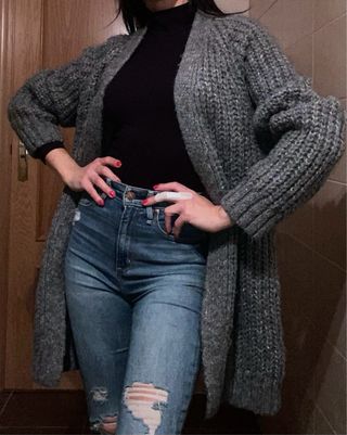 Cárdigan Zara punto grueso 16% lana