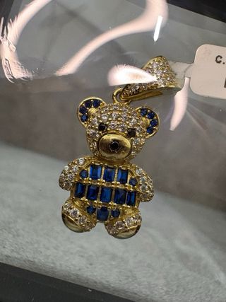 Conjunto Osito 18k piedras azules