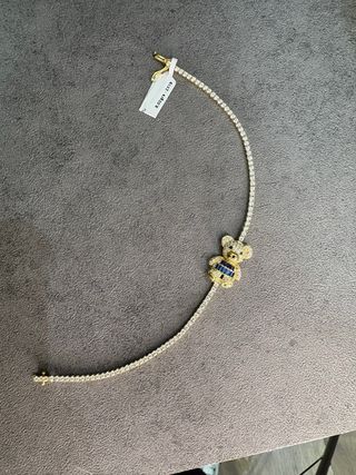 Conjunto Osito 18k piedras azules