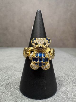 Conjunto Osito 18k piedras azules