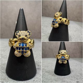 Conjunto Osito 18k piedras azules