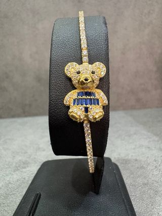 Conjunto Osito 18k piedras azules