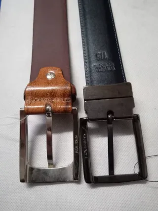 Set 2 Cinture Uomo Pelle.