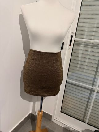 Minifalda dorada brillante