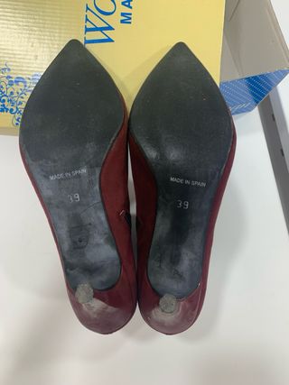 Botines Maripaz rojos tacón fino