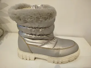 Botas de invierno impermeables niña plateadas