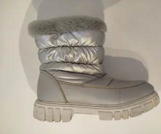 Botas de invierno impermeables niña plateadas