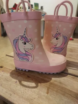 Botas de agua para niña con unicornios talla 22