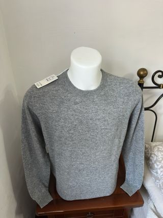 Pullover Uomo TG L in 60% Cashmere Grigio