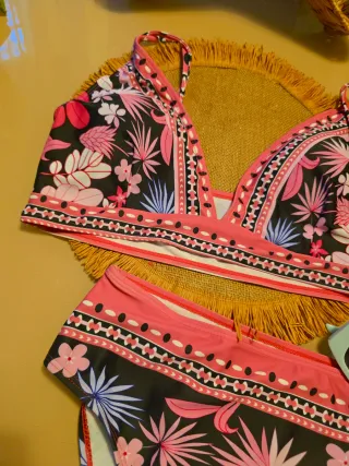 Bikini Mujer Talla L/XL Estampado Floral