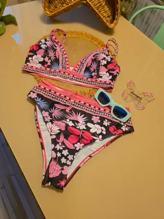 Bikini Mujer Talla L/XL Estampado Floral