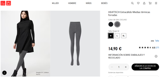 Uniqlo HEATTECH Extra Warm leggings térmicos S