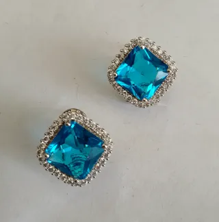 Parure collana e orecchini blu