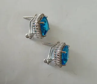 Parure collana e orecchini blu