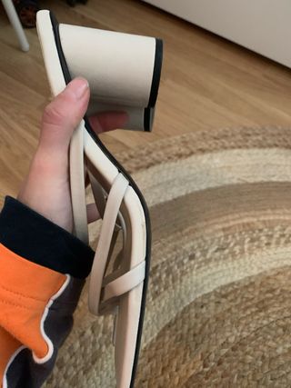 Sandalias Zara Tacón Blanco Talla 39