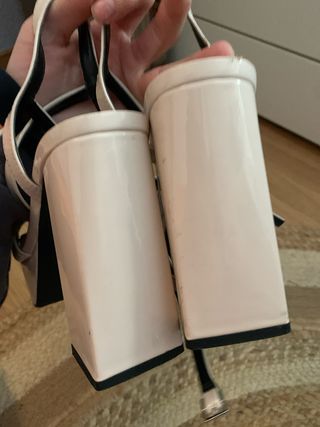 Tacones beige plataforma