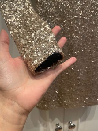 Vestido lentejuelas oro rosado