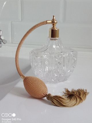 Perfumador vintage cristal con borla