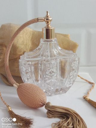 Perfumador vintage cristal con borla