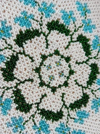 Centrino perline vetro fatto a mano 23cm