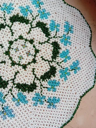 Centrino perline vetro fatto a mano 23cm