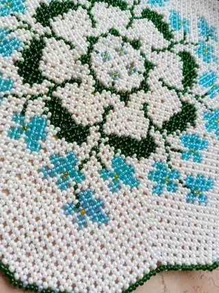 Centrino perline vetro fatto a mano 23cm