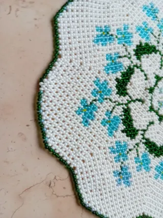 Centrino perline vetro fatto a mano 23cm