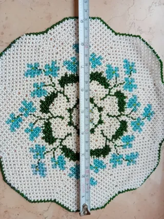 Centrino perline vetro fatto a mano 23cm