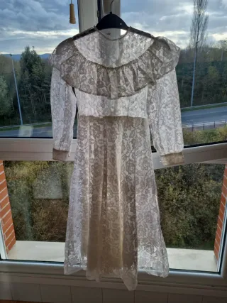 Vestido encaje blanco carnaval/halloween 8-10 años