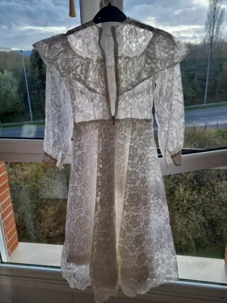 Vestido encaje blanco carnaval/halloween 8-10 años