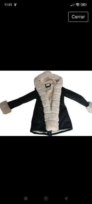 Abrigo mujer negro y beige